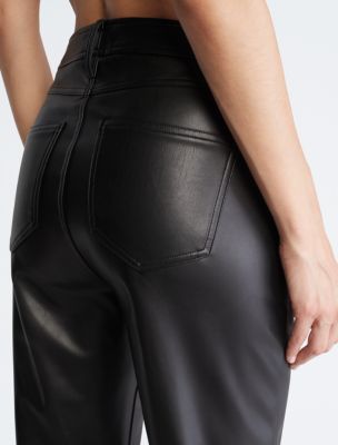 Calvin klein shop faux leather pants