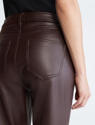 Calvin klein faux leather pants on sale