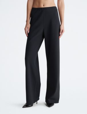 Topshop tall tailored relaxed wide leg slouch pants in black - ShopStyle