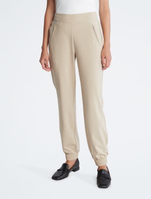 Beige jogger bottoms, TROUSERS, SPORT LINE, COLLECTION