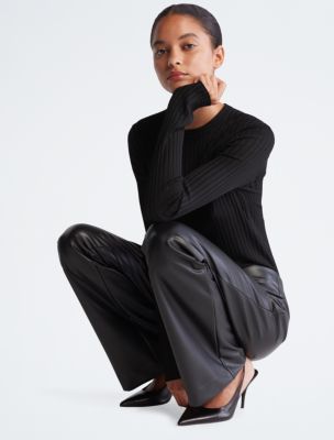 Faux Leather Flared Pants | Klein® USA Calvin