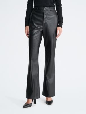 Creation L 2-Decorative Flap Pocket Faux Leather Trousers