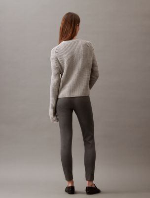 Solid Ponte Skinny Pants, Grey
