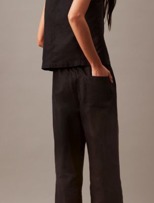 Casual Linen Blend Pull On Pants Calvin Klein