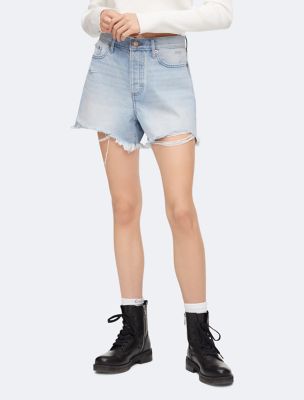 Higher High-Waisted Button-Fly Cut-Off Jean Shorts for Women -- 3