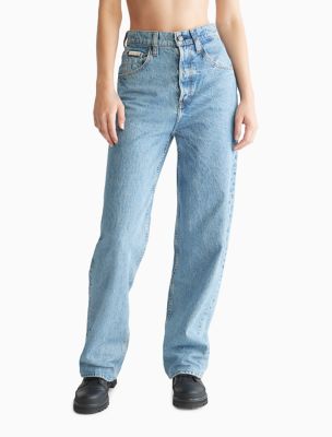 Calvin klein high rise straight best sale leg jeans