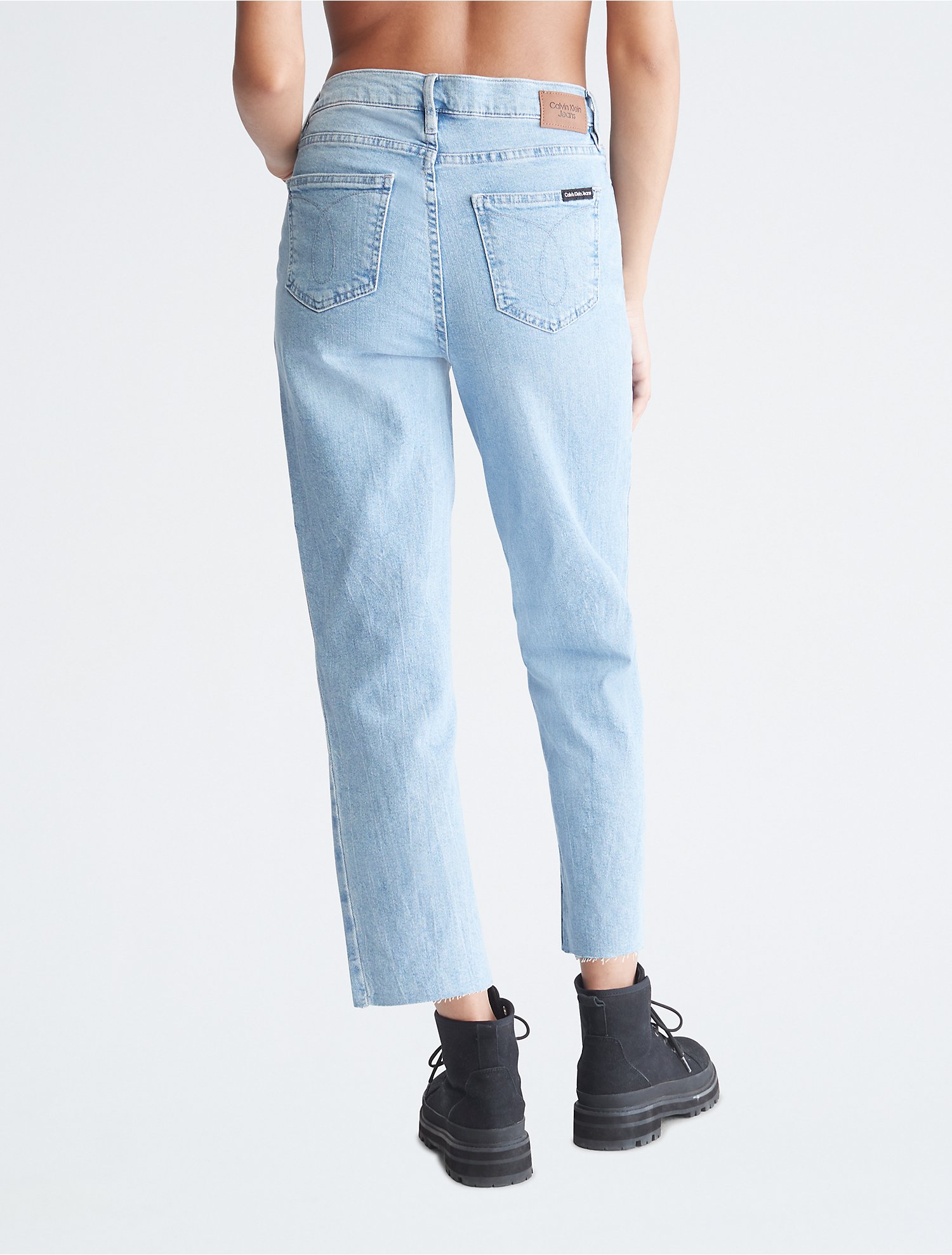 Disse Indsigtsfuld Han Straight Fit High Rise Vintage Blue Ankle Jeans | Calvin Klein® USA