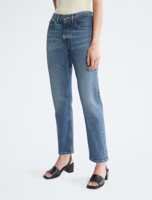 Calvin klein women's straight jeans on sale