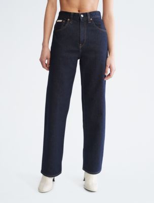 Women's Jeans, Side Zipper Detail, Indigo Blue