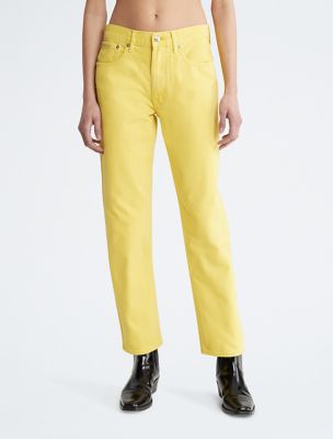 Genny high-waisted straight-leg trousers - Yellow