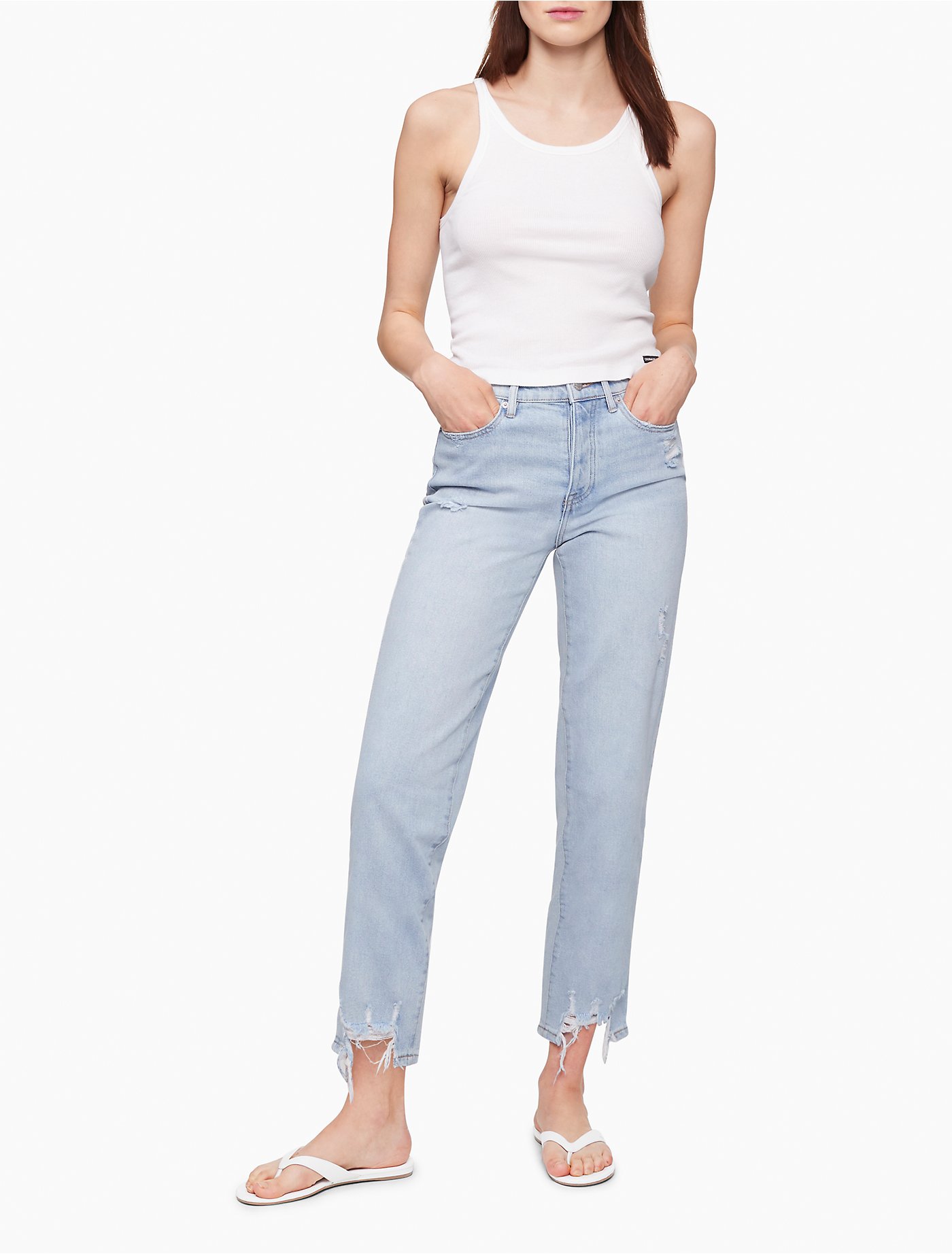 kraam Vegetatie rok Straight Fit High Rise Destructed Jeans | Calvin Klein