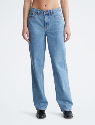 Calvin Klein Women's High Rise Wide Leg Fit Jeans