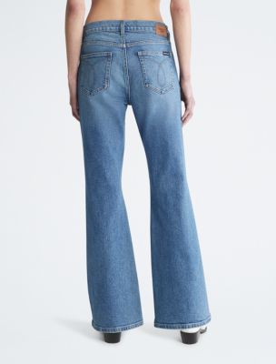 Calvin Klein Women's High Rise Flared Fit Jeans - Blue - 30