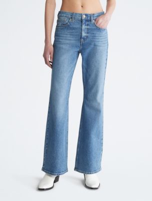 Calvin Klein Women's High Rise Flared Fit Jeans - Blue - 30