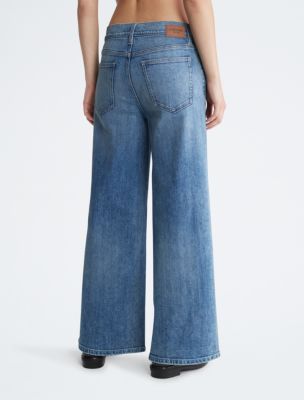 Calvin Klein Women's High Rise Wide Leg Fit Jeans