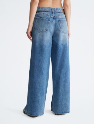 High Rise Wide Leg Fit Belted Jeans