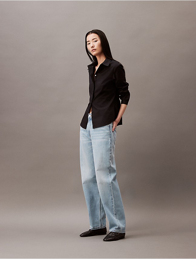 Calvin Klein Jeans Blusa ML Recortes Sustainable Off White BL569 - Transwear