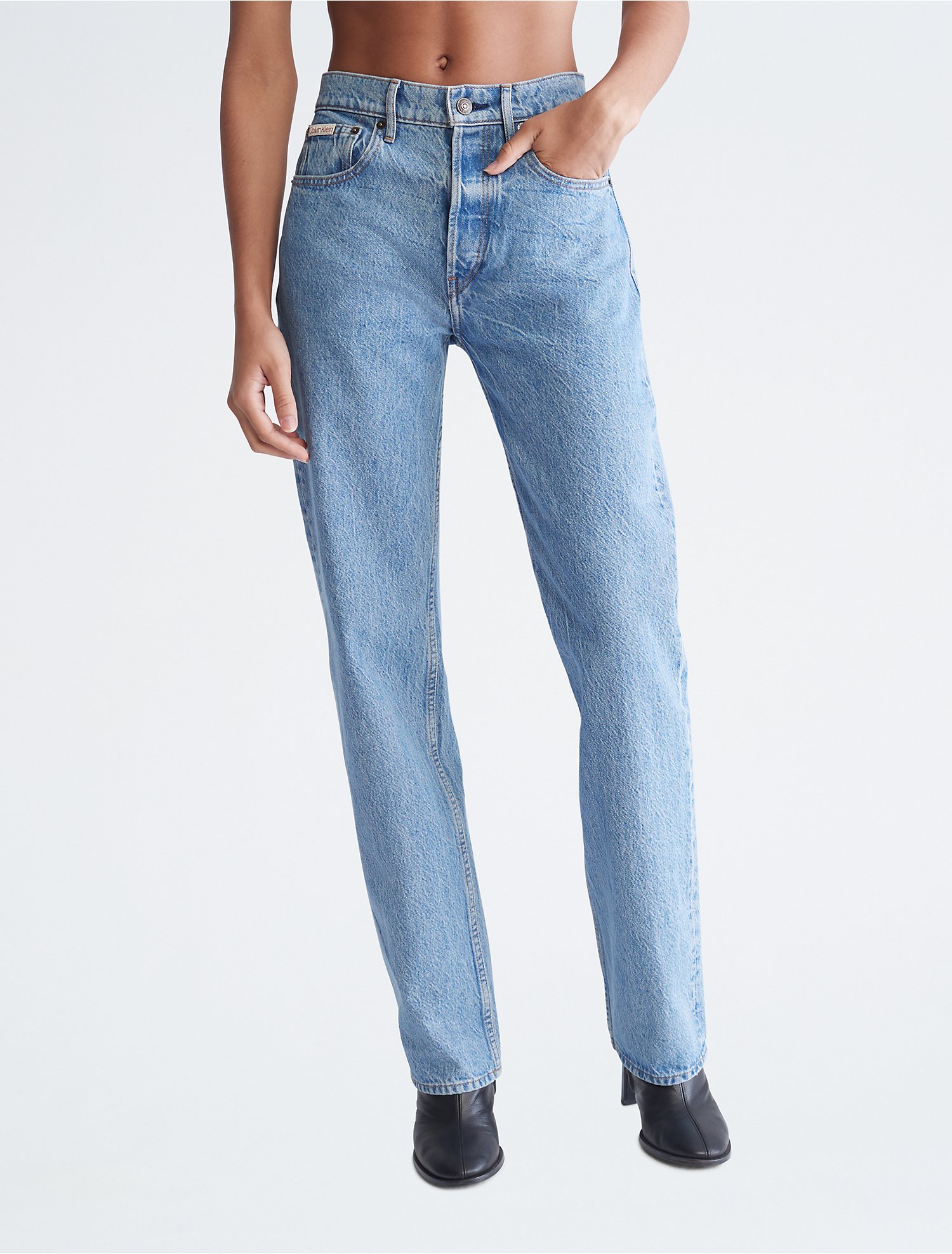 latitud perderse Monumento Standard Straight Fit Desert Blue Jeans | Calvin Klein