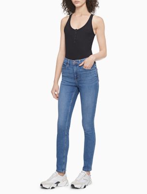 skinny fit high rise jeans