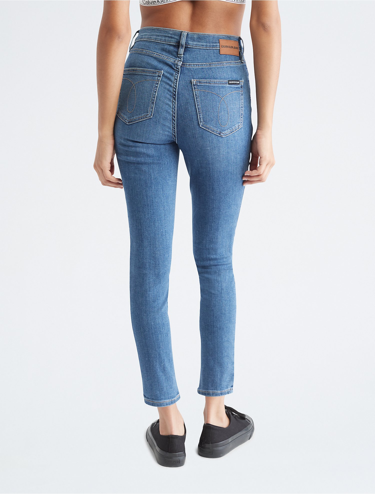 Skinny High Rise Repreve® Laguna Blue Ankle Jeans | Calvin Klein® USA