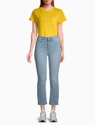 cropped light wash jeans