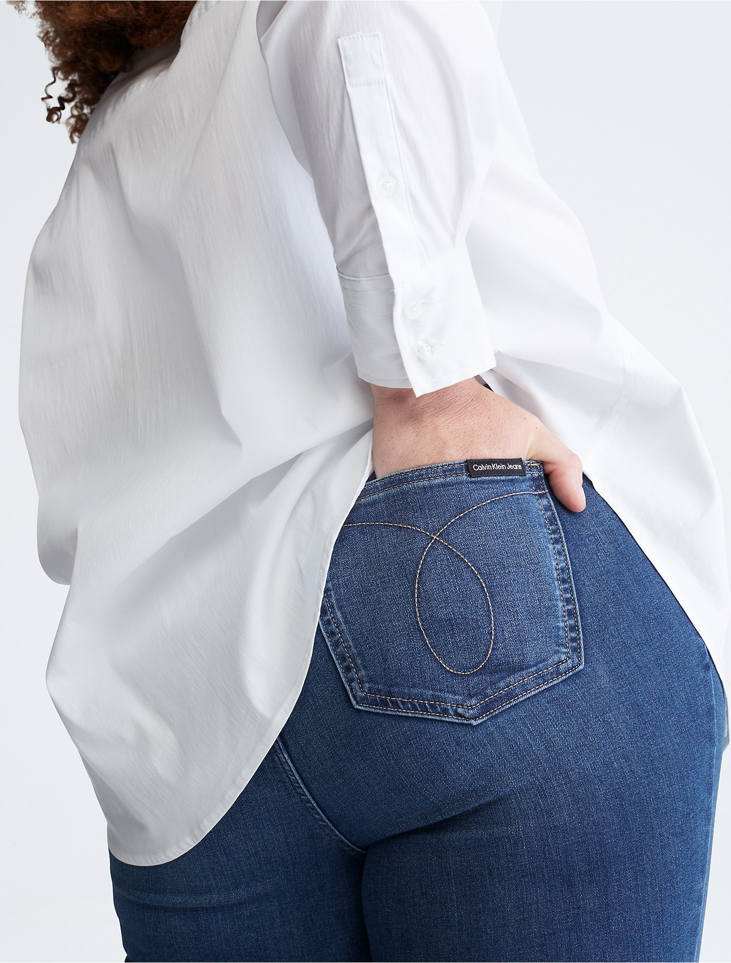Plus Size Skinny Fit High Rise Repreve® Dark Wash Jeans | Calvin Klein® USA