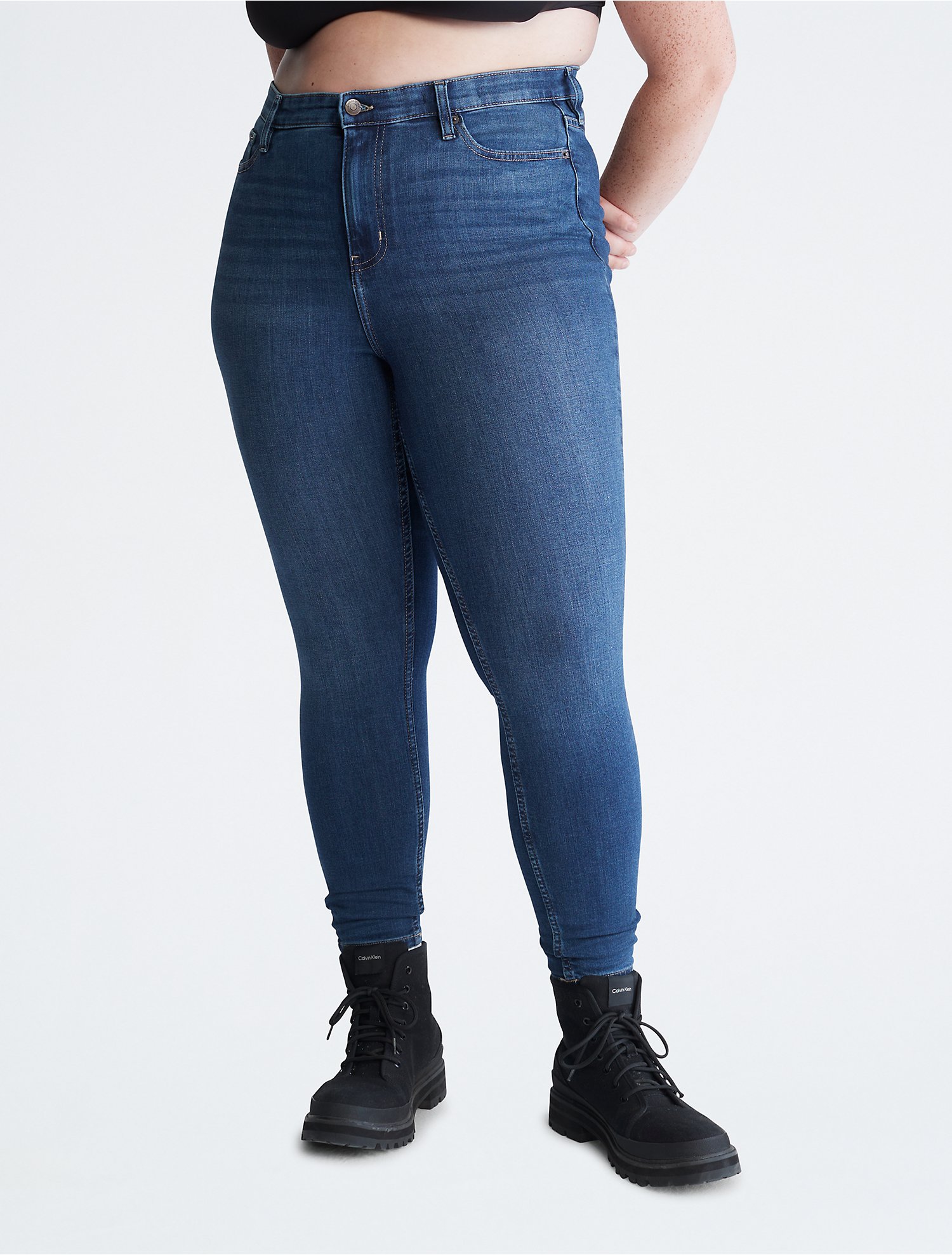 Plus Size Skinny High Repreve® Dark Wash Jeans | Calvin Klein® USA
