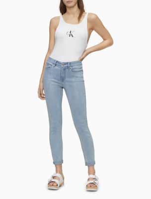 calvin klein mid rise skinny ankle jeans
