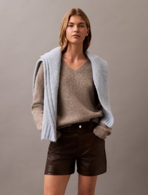 Thumbnail of 90s Faux Leather Shorts, Mulch