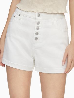 high rise button fly shorts