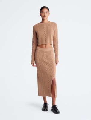 Cable Knit Midi Skirt  Calvin Klein® Canada