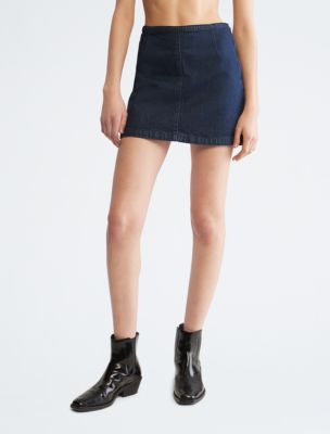 Flocked Monogram Denim Mini Skirt - Ready-to-Wear