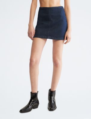 Flocked Monogram Denim Mini Skirt - Women - Ready-to-Wear