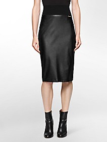 Faux Leather Pencil Skirt | Calvin Klein USA