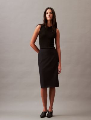 Calvin Klein Women's Plaid Glitter Straight Skirt Brown Size 8