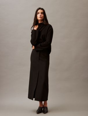 Structured Stretch Skirt, Black Beauty