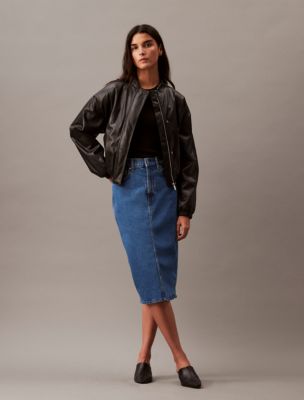 Denim Midi Pencil Skirt Calvin Klein USA