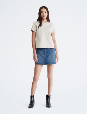 Mini Calvin A-Line Skirt Denim | USA Klein® Micro