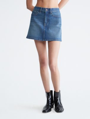 Micro Mini A-Line Denim Skirt