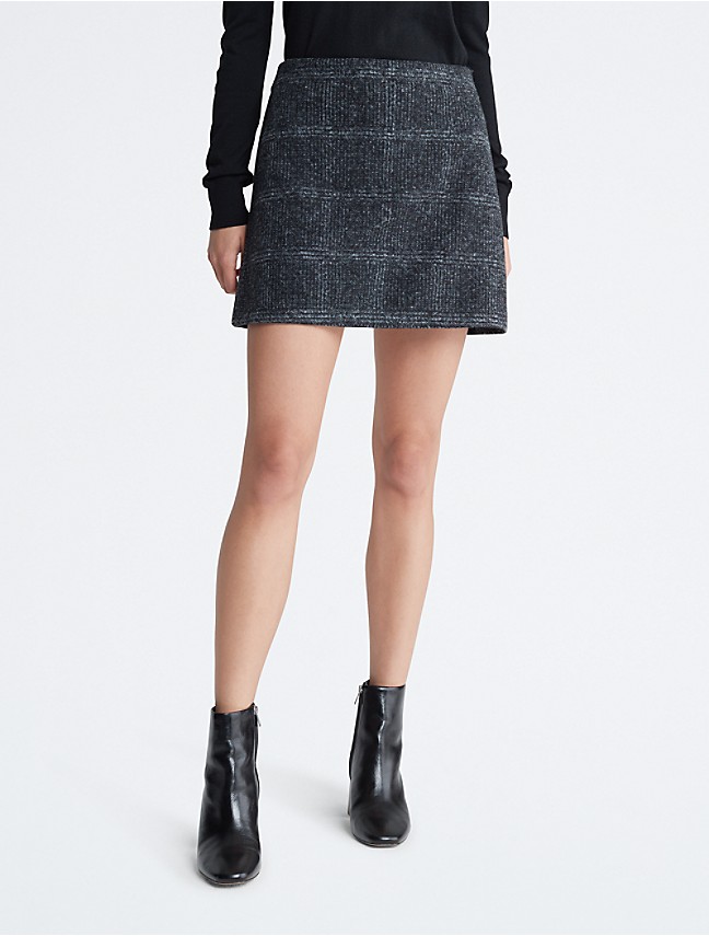 | USA Ribbed Maxi Klein® Wool Skirt Calvin