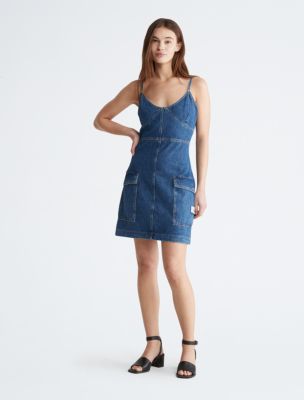 Utility Denim Tank Dress | USA Calvin Klein®