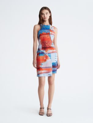 Calvin Klein Jeans Brand Logo Print Bodycon Dress