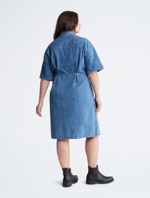 | USA Shirt Calvin Denim Dress Plus Utility Klein® Size