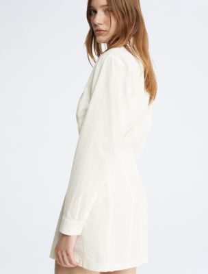 Button-Down Seersucker Shirt Dress