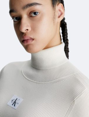 Ribbed Mini Turtleneck Sweater Dress Calvin Klein USA