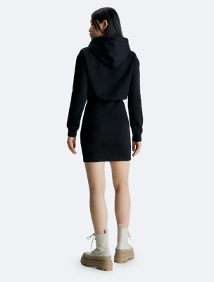 Logo Tape Hooded Sweatshirt Dress | Calvin Klein® USA | Sweatkleider