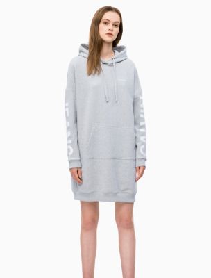 calvin klein logo sweatshirt dress