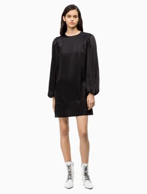 calvin klein puff sleeve dress