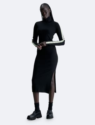 Slim Ribbed All-Over Logo Dress Calvin Klein®