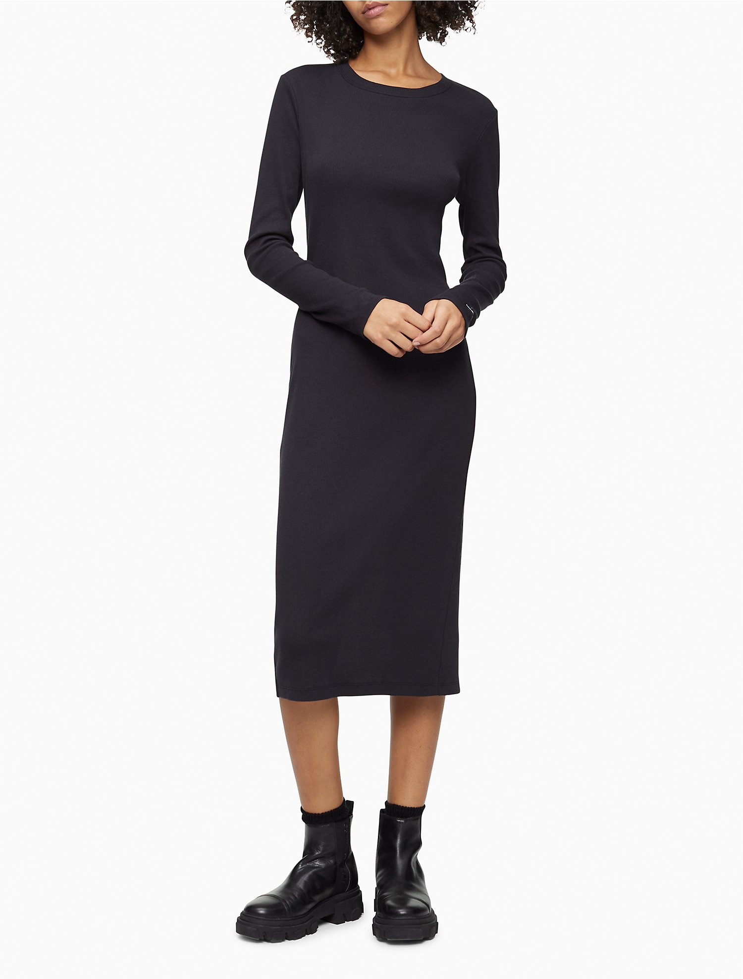 Recycled Long Sleeve Midi Dress | Calvin Klein® USA